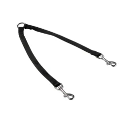 Adori Koppelstel Nylon Zwart - Duo Hondenriem - 33x50 Cm