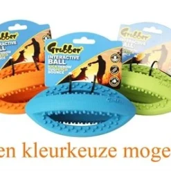Happy Pet Grubber Interactieve Rugbybal Mini Assorti 19x9x9 Cm